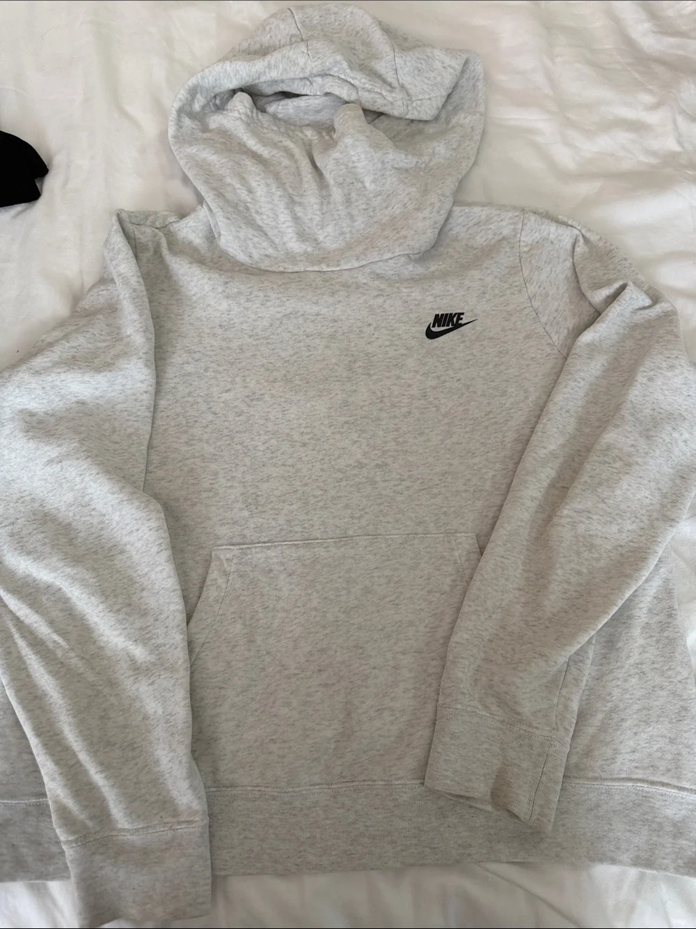 Nike Light Gray Hoodie with Black Swoosh